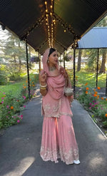 Embroidered Faux Georgette Sharara Set with Dupatta