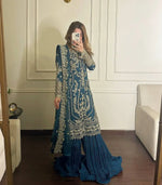Embroidered Georgette Palazzo Suit Set