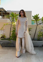 Embroidered Satin Farshi Palazzo Suit Set