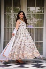 Fox Georgette Embroidered Anarkali Set with Dupatta – Thread & Sequence Work