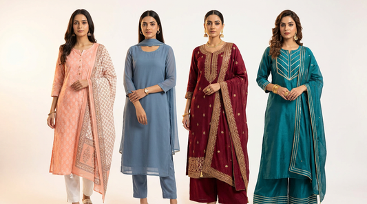 How to Wear a Kurti Pant Dupatta Set: 4 Different Looks