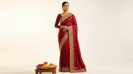 Best Saree for Karwa Chauth: Silk Embroidered or Designer