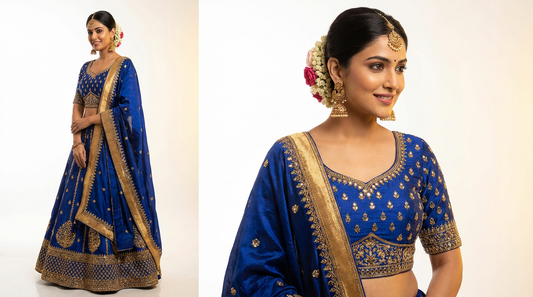 Navratri Day 7 Outfit: Royal Blue Ethnic Wear Ideas