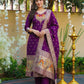 Purple Banarasi Jacquard Kurta