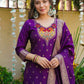 Purple Banarasi Jacquard Kurta