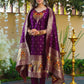 Purple Banarasi Jacquard Kurta