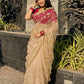 Handworked Gota Patti Georgette Saree with Sequence Lace Border