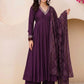 Wine Mirrorwork V-Neck Kurta