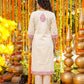 Jacquard Cotton Straight Kurta