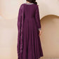 Wine Mirrorwork V-Neck Kurta