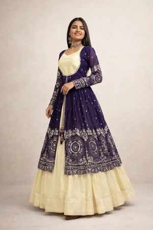 Festival Special Simar Cosmos Indo-Western Lehenga Set with Embroidered Shrug – Party & Wedding Wear