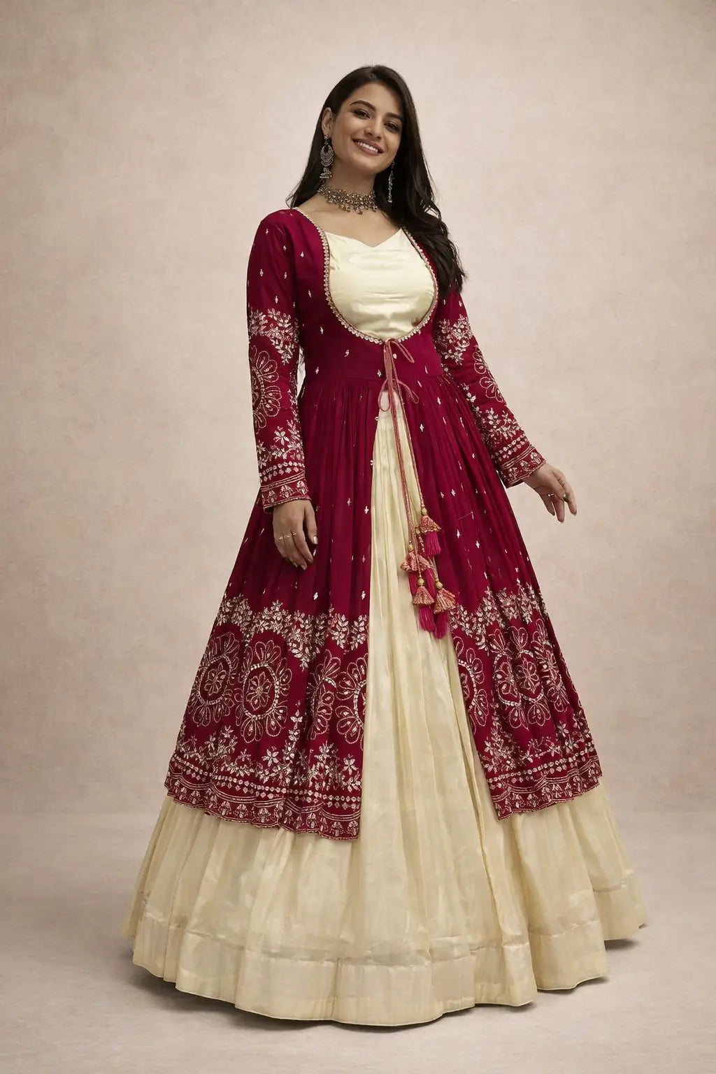 Festival Special Simar Cosmos Indo-Western Lehenga Set with Embroidered Shrug – Party & Wedding Wear
