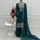Rani Pink Zari Peacock Sharara Set