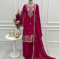 Crunchy Silk Embroidered Sharara Suit Set for Festive and Wedding Wear