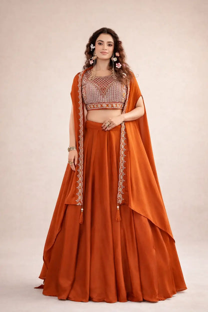 Heavy Embroidered Rangoli Silk Lehenga Set with 9 Meter Flair