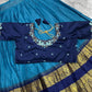 Kanjivaram Maggam Work South Style Half Lehenga Half Saree