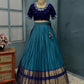 Kanjivaram Maggam Work South Style Half Lehenga Half Saree
