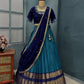 Kanjivaram Maggam Work South Style Half Lehenga Half Saree