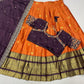 Kanjivaram Maggam Work South Style Half Lehenga Half Saree