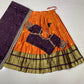 Kanjivaram Maggam Work South Style Half Lehenga Half Saree