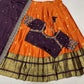 Kanjivaram Maggam Work South Style Half Lehenga Half Saree