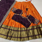 Kanjivaram Maggam Work South Style Half Lehenga Half Saree