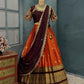 Kanjivaram Maggam Work South Style Half Lehenga Half Saree