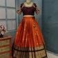 Kanjivaram Maggam Work South Style Half Lehenga