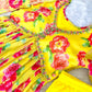 Yellow Fox Georgette Floral Print Anarkali Set with Handwork Neck & Dupatta