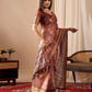 Floral Lichi Silk Saree with Zari Border