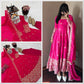 Floral Resham Sequin Silk Gown