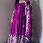 Floral Resham Sequin Silk Gown