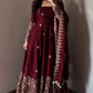 Floral Resham Sequin Silk Gown
