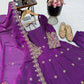 Floral Resham Sequin Silk Gown
