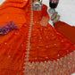 Floral Resham Sequin Silk Gown