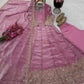 Floral Resham Sequin Silk Gown