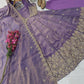 Floral Resham Sequin Silk Gown