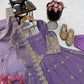 Floral Resham Sequin Silk Gown