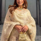 Embroidered Chinnon Silk Palazzo Suit Set
