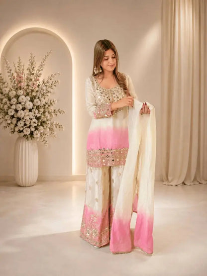 Blush Ombre Mirror Kurta Set