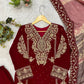 Maroon Cording Diamond Kurta