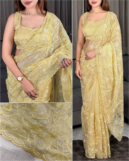 Turkish Rose Organza Saree