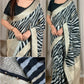 Zebra Print Zari Border Saree