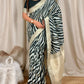 Zebra Print Zari Border Saree