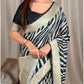 Zebra Print Zari Border Saree