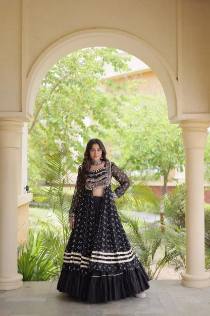 Bandhani Kutchi Jacket Lehenga