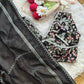 Black Floral Embroidered Saree