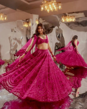 Kasturi Silk Embroidered Designer Lehenga Set