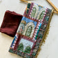 Steel Blue Kalamkari Print Saree
