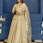 Champagne Beaded Silk Lehenga